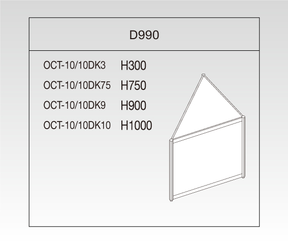 OCT-10/10DK75　オクタ三角展示台 W990 D