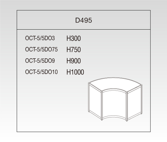 OCT-5/5DO10　オクタ扇形展示台 W1400 D4